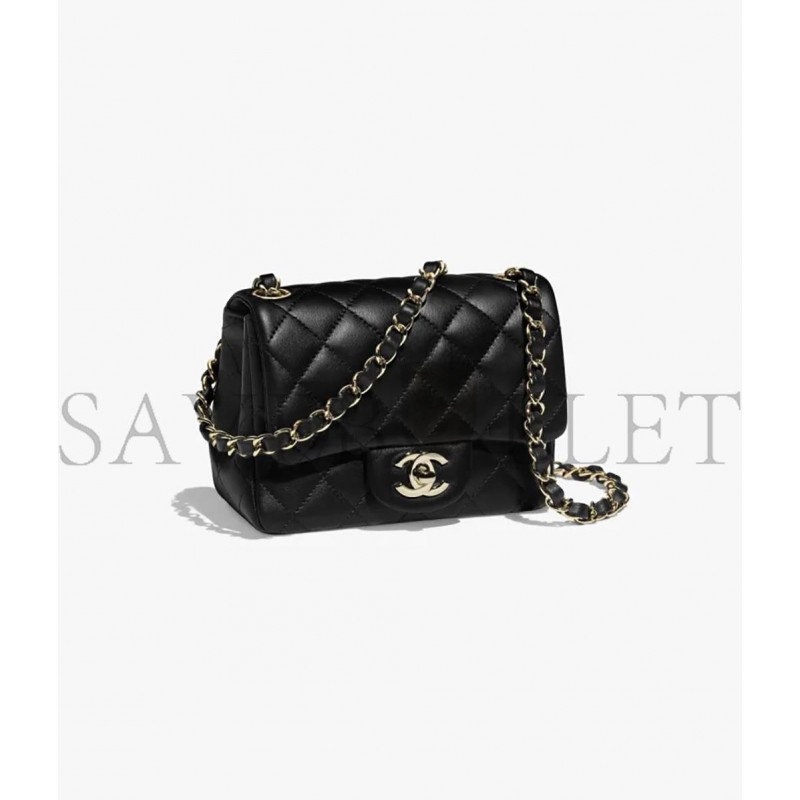 CHANEL MINI FLAP BAG WITH HANDLE GOLD HARDWARE  AS2796 B06687 94305 (17.5*12.5*5.5cm)