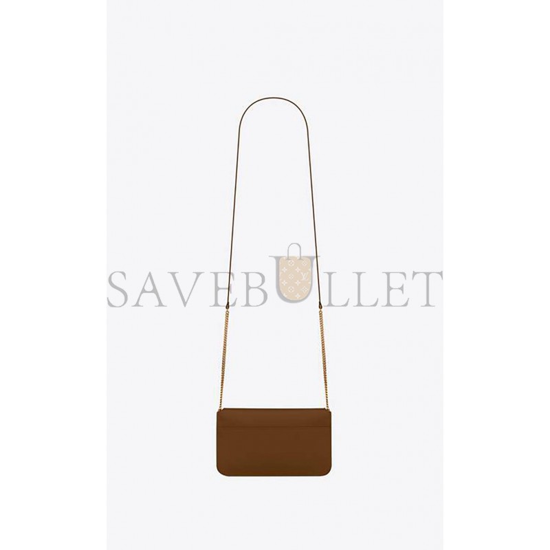 YSL CASSANDRE PHONE HOLDER WITH STRAP IN SMOOTH LEATHER 6350950U40J3234 (18*11*2.5cm)