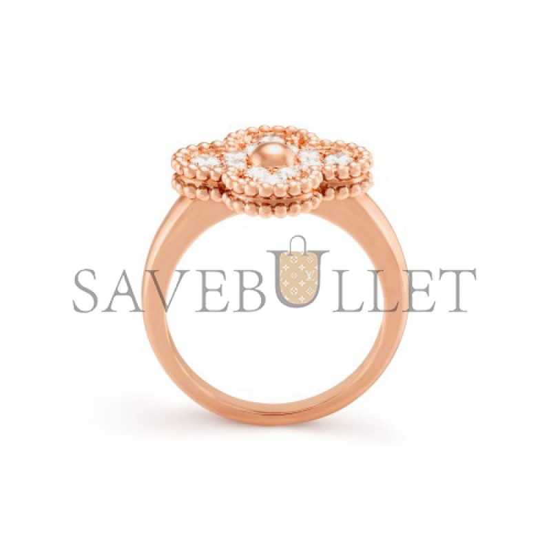 VAN CLEEF ARPELS VINTAGE ALHAMBRA RING - ROSE GOLD, DIAMOND VCARP2R400 VAN CLEEF ARPELS VINTAGE ALHAMBRA RING - ROSE GOLD, DIAMOND VCARP2R400
