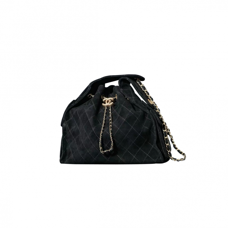 CHANEL CASUAL STYLE BLENDED FABRICS 2WAY CHAIN PLAIN LEATHER BLACK (41*31*15cm)