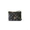 CHANEL MASTER 23K WIDE SHOULDER STRAP CHAIN COWHIDE HOBO BAG BLACK AS4423 (20*15*5cm)