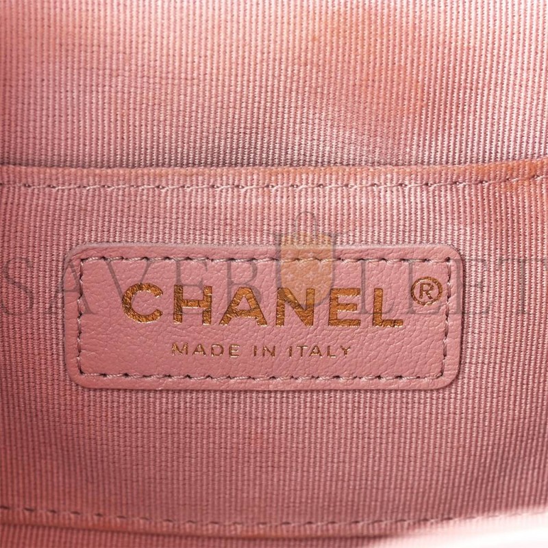 CHANEL MASTER LAMBSKIN QUILTED SMALL DUMA DRAWSTRING BACKPACK LIGHT PINK AS2908 (18.5*18*12cm)