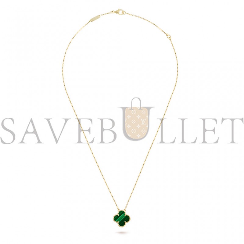 VAN CLEEF ARPELS VINTAGE ALHAMBRA PENDANT - YELLOW GOLD, MALACHITE  VCARO9VA00