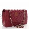 CHANEL CALFSKIN QUILTED MEDIUM DOUBLE FLAP DARK RED ROSE GOLD HARDWARE (25*15*6cm) CHANEL CALFSKIN QUILTED MEDIUM DOUBLE FLAP DARK RED ROSE GOLD HARDWARE (25*15*6cm)