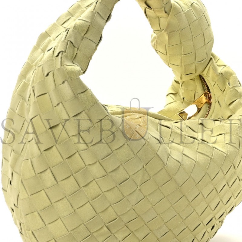 BOTTEGA VENETA SUEDE CALFSKIN INTRECCIATO TEEN JODIE HOBO LEMON WASH (33*25*8cm)