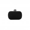 BOTTEGA VENETA SATIN INTRECCIO IMPERO AYERS KNOT CLUTCH BLACK (17*10*4cm)