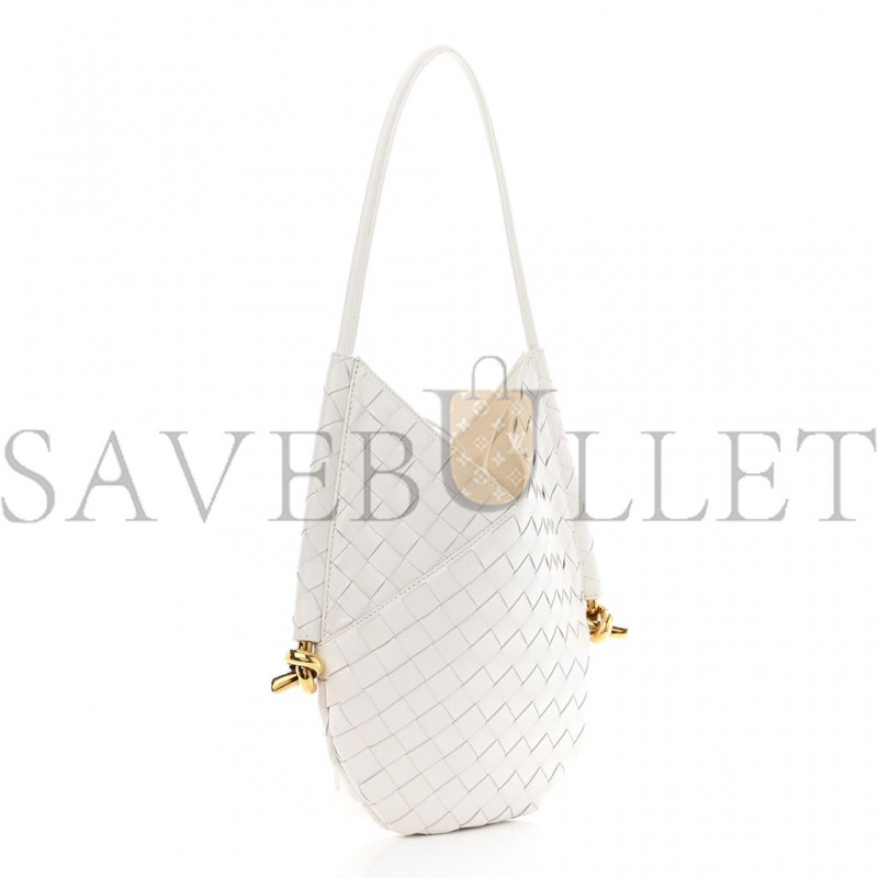 BOTTEGA VENETA NAPPA INTRECCIATO SMALL SOLSTICE HOBO WHITE (28*25*3cm) BOTTEGA VENETA NAPPA INTRECCIATO SMALL SOLSTICE HOBO WHITE (28*25*3cm)
