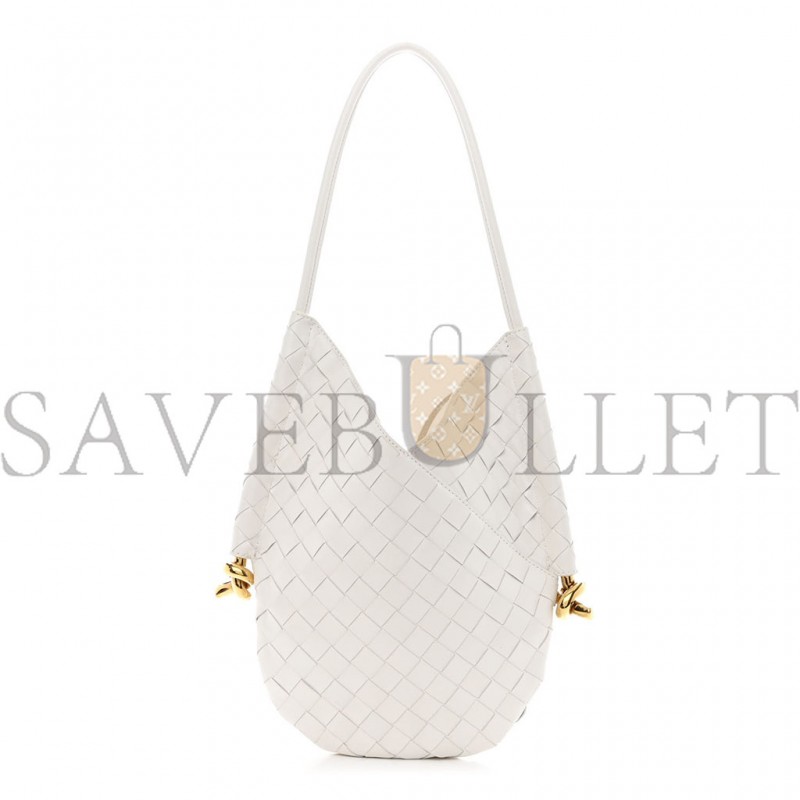 BOTTEGA VENETA NAPPA INTRECCIATO SMALL SOLSTICE HOBO WHITE (28*25*3cm) BOTTEGA VENETA NAPPA INTRECCIATO SMALL SOLSTICE HOBO WHITE (28*25*3cm)