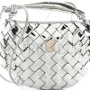 BOTTEGA VENETA MIRROR LAMINATED NAPPA INTRECCIATO MINI SARDINE BAG SILVER (20*15*3cm)