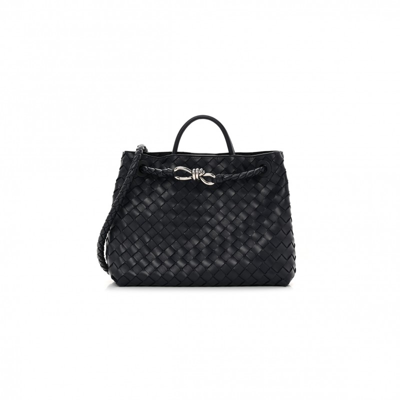 BOTTEGA VENETA BLACK INTRECCIATO MEDIUM ANDIAMO SHOULDER BAG SPACE (32*25*11cm)