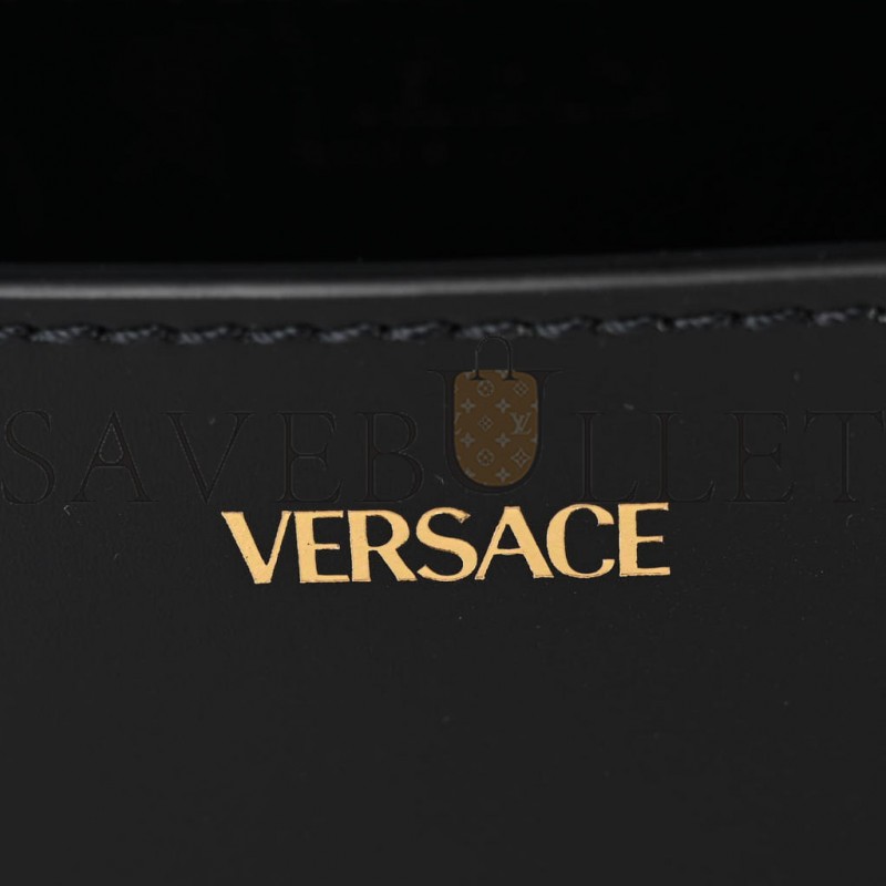 VERSACE CALFSKIN MEDIUM GRECA GODDESS SHOULDER BAG BLACK (24*15*6cm)