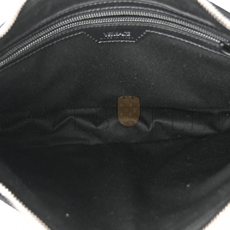 VERSACE CALFSKIN SMALL REPEAT ZIP HOBO BLACK (30*22*5cm) VERSACE CALFSKIN SMALL REPEAT ZIP HOBO BLACK (30*22*5cm)
