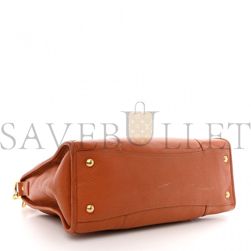 PRADA VITELLO DAINO SHOPPING SATCHEL RAME (37*22*15cm) PRADA VITELLO DAINO SHOPPING SATCHEL RAME (37*22*15cm)