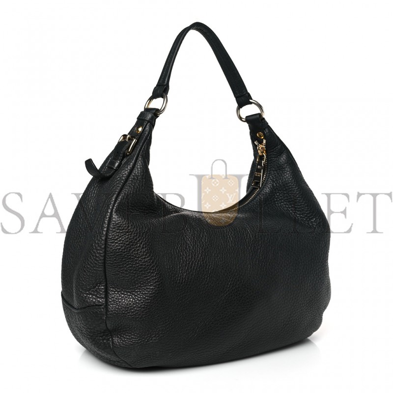 PRADA VITELLO DAINO HOBO BLACK (36*30*15cm) PRADA VITELLO DAINO HOBO BLACK (36*30*15cm)