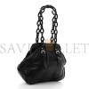 PRADA CALFSKIN SWING CHAIN FRAME BAG BLACK (25*23*10cm)