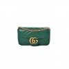 GUCCI GG MARMONTMATELASSE SUPER MINI EMERALD GREEN 476433 (16.5*10*5cm)