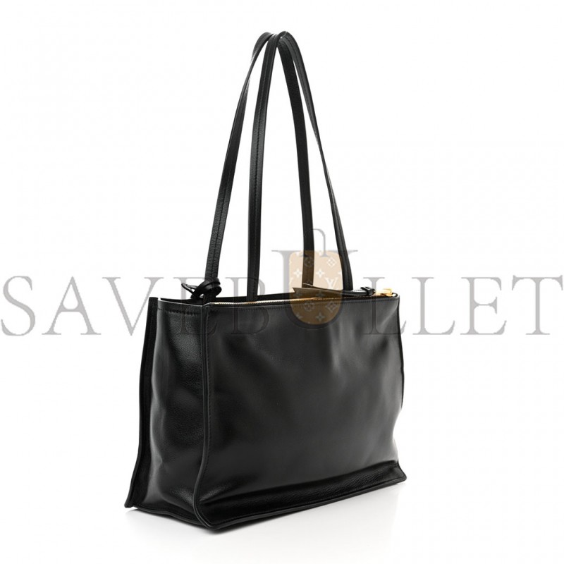 PRADA GLACE CALFSKIN TOTE BLACK (35*27*14cm)