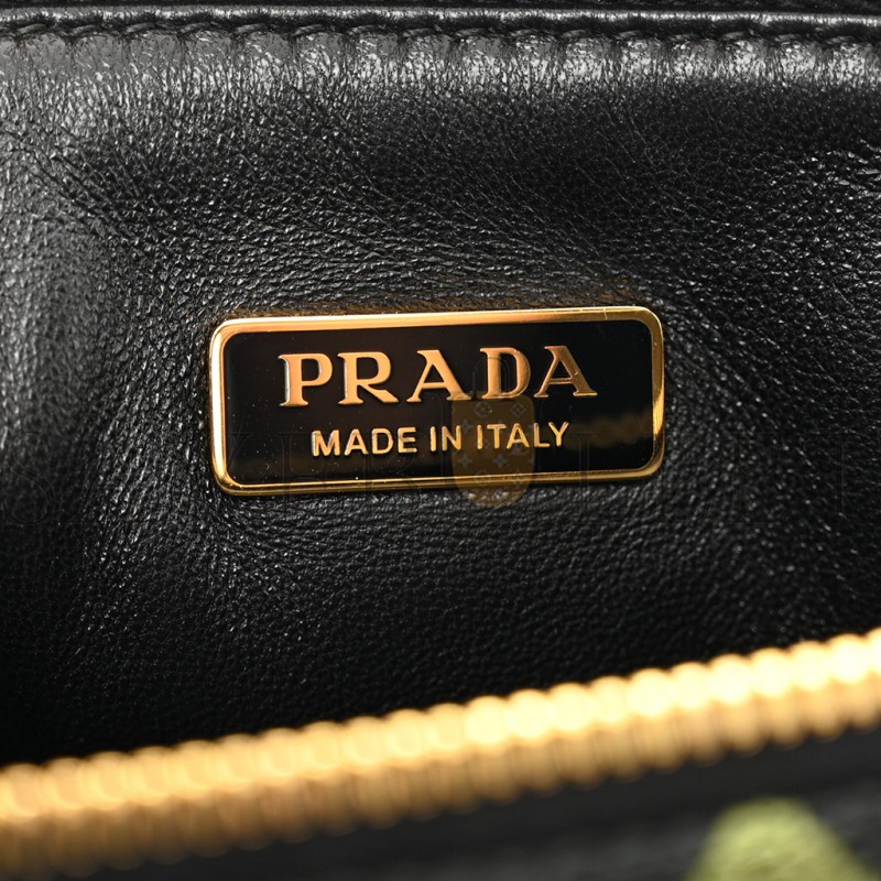PRADA JACQUARD TRIANGOLO SYMBOLE EMBROIDERED MINI TRIANGLE SHOULDER BAG BLACK EDERA (27*15*5cm) PRADA JACQUARD TRIANGOLO SYMBOLE EMBROIDERED MINI TRIANGLE SHOULDER BAG BLACK EDERA (27*15*5cm)