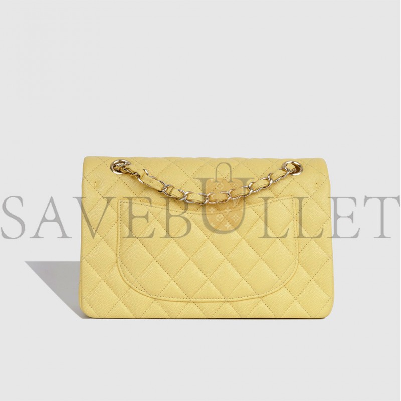 CHANEL SMALL CLASSIC DOUBLE FLAP YELLOW CAVIAR LIGHT GOLD HARDWARE (23*13*6cm) CHANEL SMALL CLASSIC DOUBLE FLAP YELLOW CAVIAR LIGHT GOLD HARDWARE (23*13*6cm)