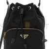 PRADA RE-NYLON DUET DRAWSTRING SHOULDER BAG BLACK (23*18*11cm) PRADA RE-NYLON DUET DRAWSTRING SHOULDER BAG BLACK (23*18*11cm)