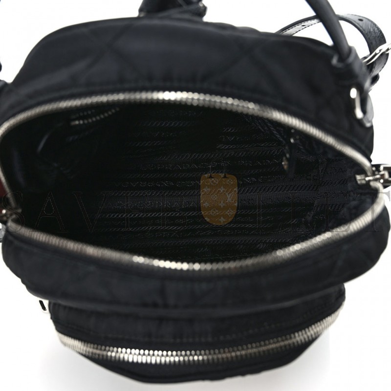 PRADA NYLON TESSUTO IMPUNTU QUILTED BACKPACK BLACK (23*23*11cm) PRADA NYLON TESSUTO IMPUNTU QUILTED BACKPACK BLACK (23*23*11cm)