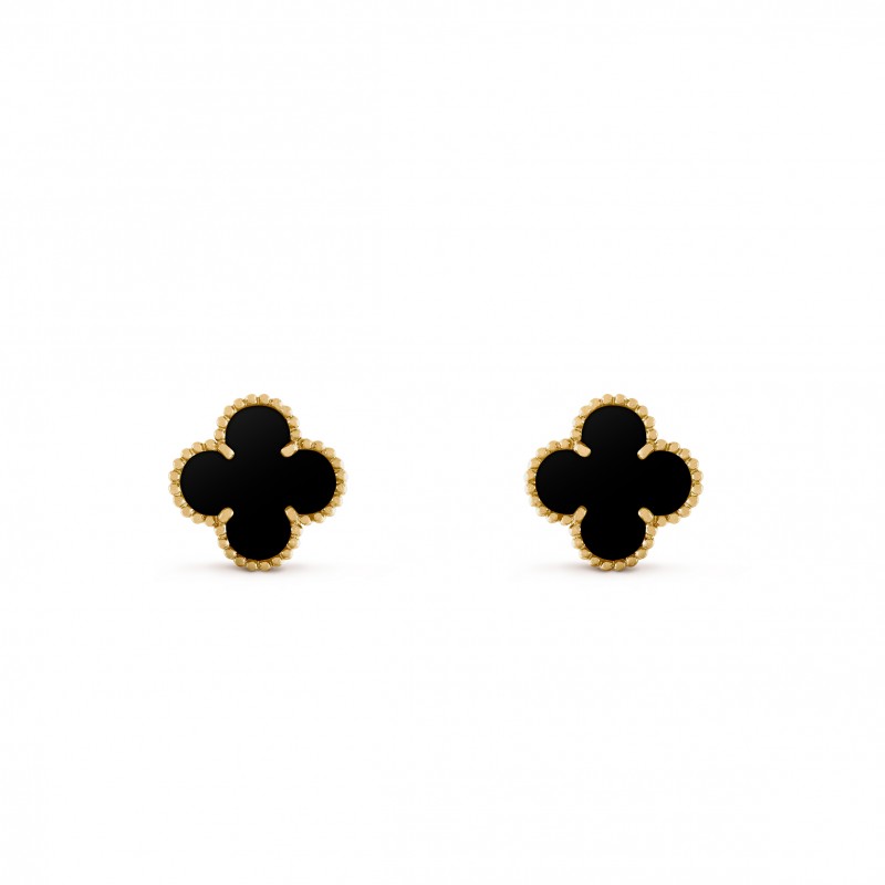 VAN CLEEF ARPELS VINTAGE ALHAMBRA EARRINGS - YELLOW GOLD, ONYX VCARA44200 VAN CLEEF ARPELS VINTAGE ALHAMBRA EARRINGS - YELLOW GOLD, ONYX VCARA44200