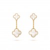 VAN CLEEF  ARPELS MAGIC ALHAMBRA EARRINGS, 2 MOTIFS - YELLOW GOLD, MOTHER-OF-PEARL  VCARD78800