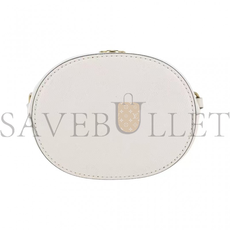 TORY BURCH WILLA METAL DOUBLE T WHITE BUCKET CROSSBODY BAG 148249-724 (19*13.5*9cm)