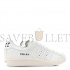 PRADA X ADIDAS CALFSKIN MENS SUPERSTAR 450 LOW TOP SNEAKERS 8 WHITE PRADA X ADIDAS CALFSKIN MENS SUPERSTAR 450 LOW TOP SNEAKERS 8 WHITE