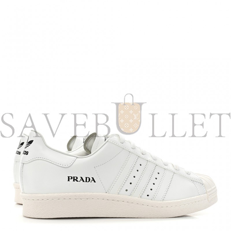 PRADA X ADIDAS CALFSKIN MENS SUPERSTAR 450 LOW TOP SNEAKERS 8 WHITE PRADA X ADIDAS CALFSKIN MENS SUPERSTAR 450 LOW TOP SNEAKERS 8 WHITE