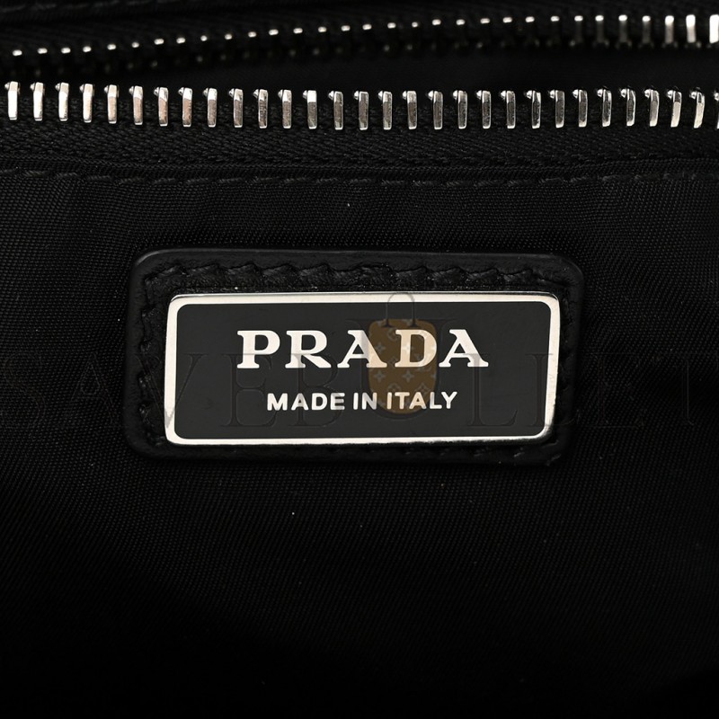 PRADA TESSUTO RE-NYLON LOGO PRINT BELT BAG BLACK (22*13*6cm)