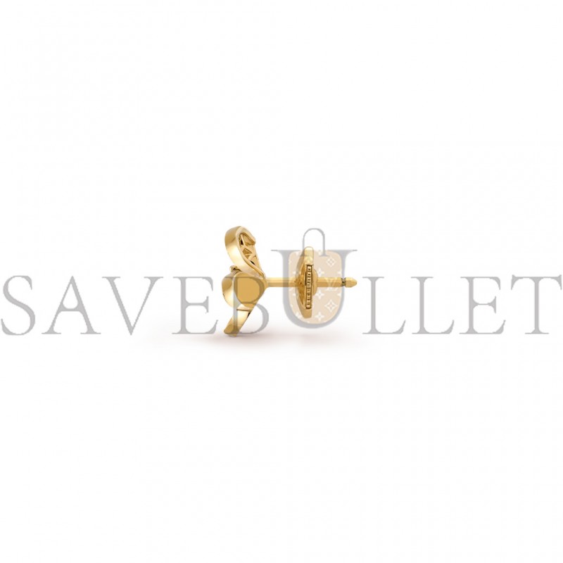 VAN CLEEF ARPELS FRIVOLE EARRINGS, MINI MODEL - YELLOW GOLD, DIAMOND  VCARP24200