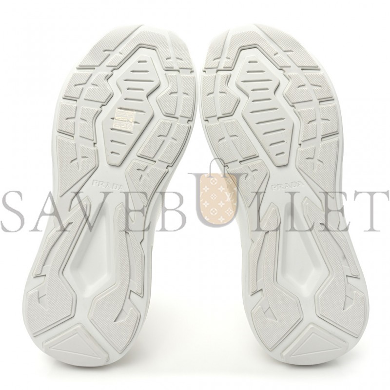 PRADA SPAZZOLATO ROIS BIKE FABRIC MENS SNEAKERS 10 WHITE PRADA SPAZZOLATO ROIS BIKE FABRIC MENS SNEAKERS 10 WHITE