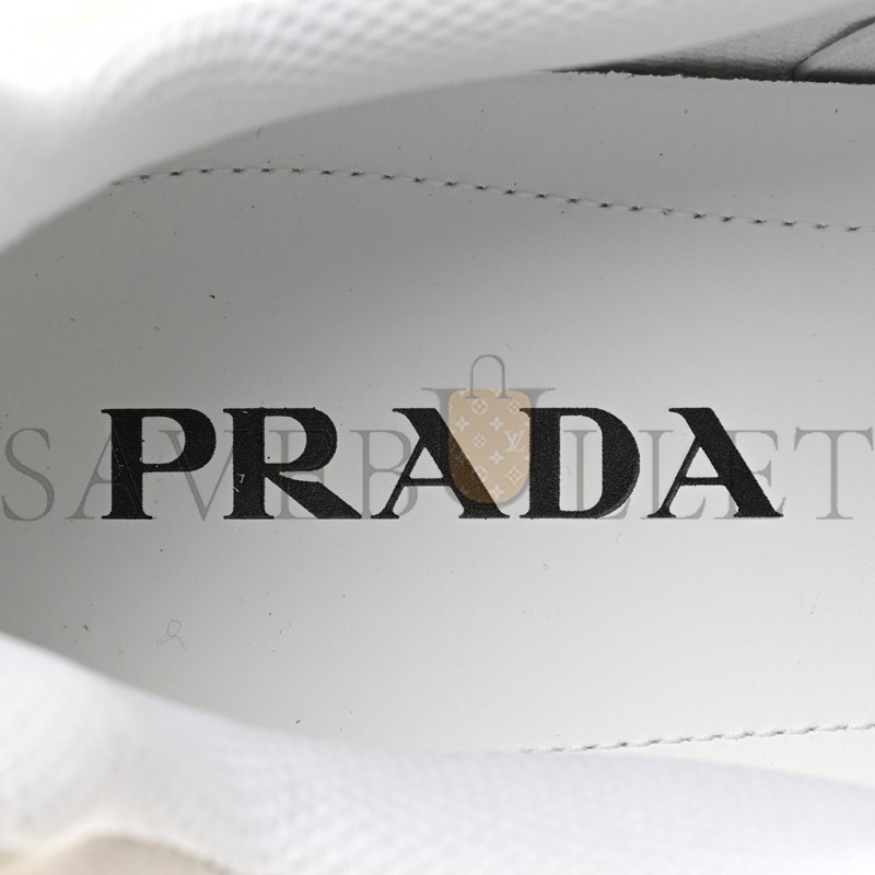 PRADA SPAZZOLATO ROIS BIKE FABRIC MENS SNEAKERS 10 WHITE PRADA SPAZZOLATO ROIS BIKE FABRIC MENS SNEAKERS 10 WHITE