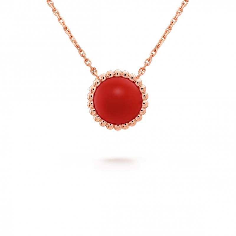 VAN CLEEF ARPELS PERLÉE COULEURS PENDANT - ROSE GOLD, CARNELIAN  VCARP4DO00