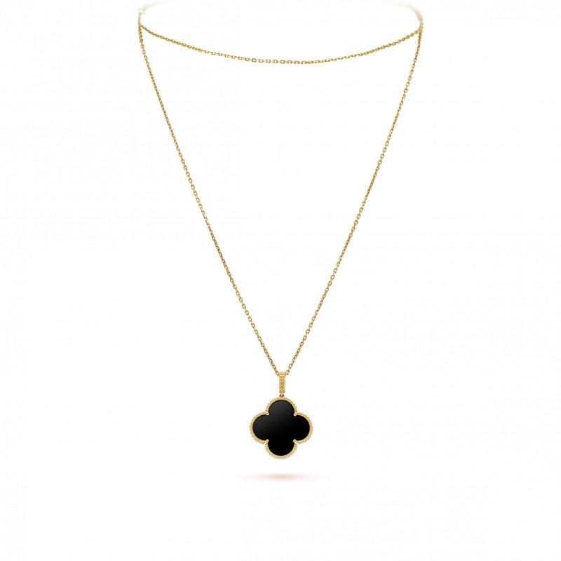 VAN CLEEF ARPELS MAGIC ALHAMBRA LONG NECKLACE, 1 MOTIF - YELLOW GOLD, ONYX  VCARO49M00