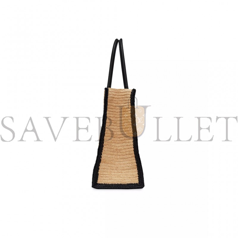 YSL RIVE GAUCHE TOTE BAG IN RAFFIA AND LEATHER 0400018758643 (48*36*16cm)