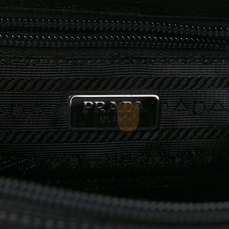 PRADA TESSUTO NYLON SAFFIANO WRISTLET BLACK (19*11*9cm)