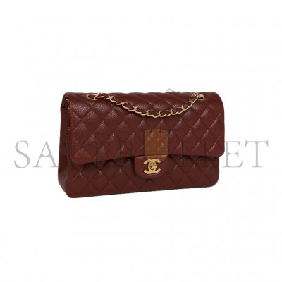 CHANEL MEDIUM CLASSIC DOUBLE FLAP GOLD HARDWARE A58600 (25.5*14*6.5cm)