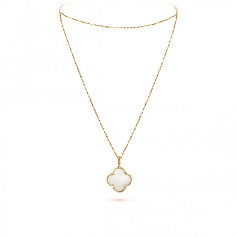 VAN CLEEF & ARPELS MAGIC ALHAMBRA LONG NECKLACE, 1 MOTIF - YELLOW GOLD, MOTHER-OF-PEARL  VCARO49L00