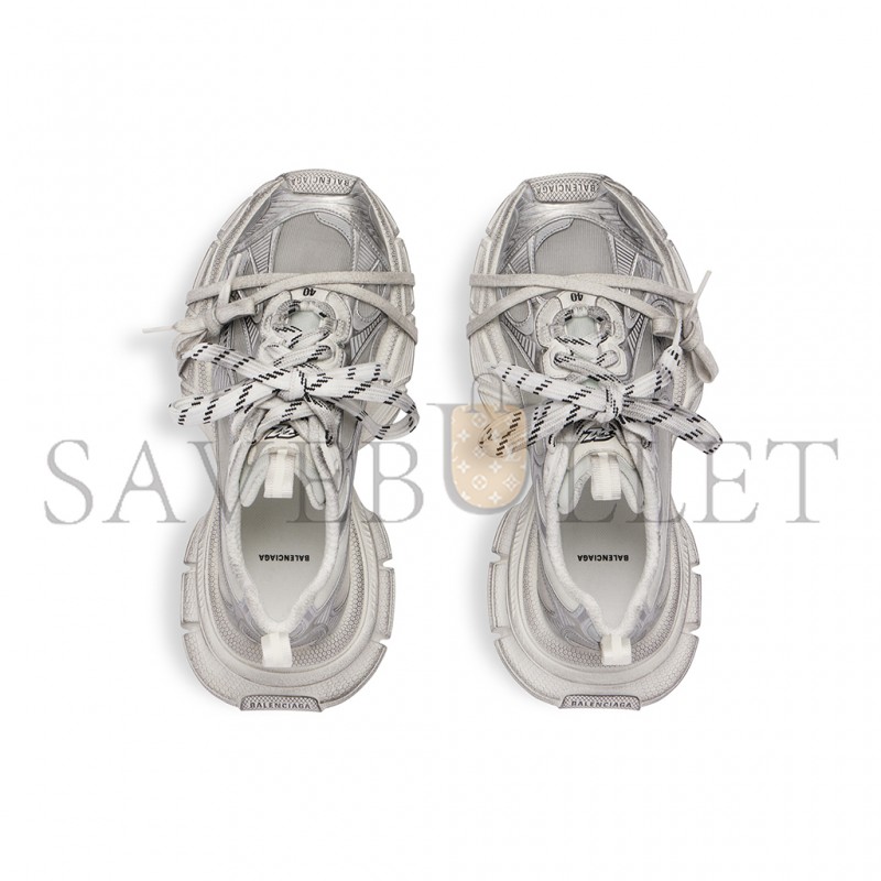 BALENCIAGA MEN'S 3XL SUMMER MESH SNEAKER IN WHITE SILVER 734734WTRMH9080 BALENCIAGA MEN'S 3XL SUMMER MESH SNEAKER IN WHITE SILVER 734734WTRMH9080
