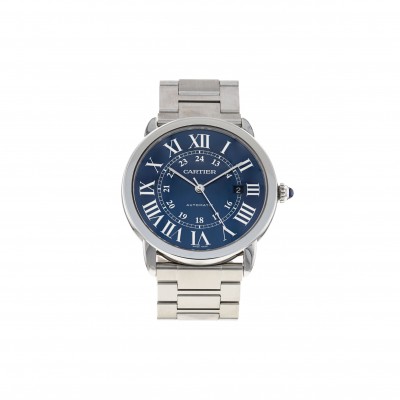 CARTIER RONDE SOLO 42MM BLUE DIAL AUTOMATIC MEN'S WATCH WSRN0023