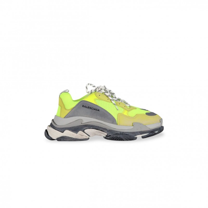 BALENCIAGA TRIPLE S YELLOW FLUO LOW TOP SNEAKERS 524039W09O31801