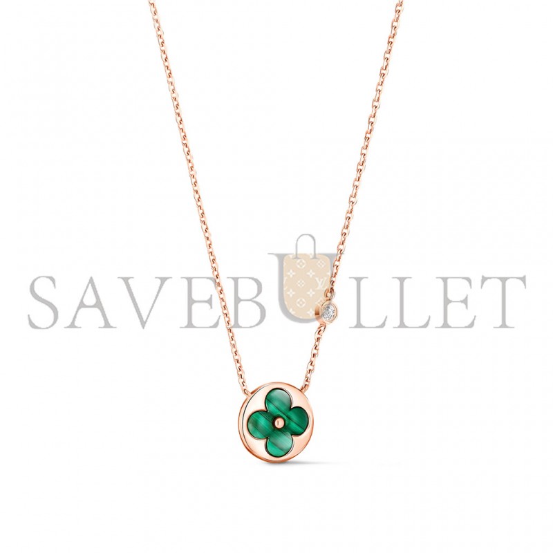 LOUIS VUITTON COLOUR BLOSSOM BB SUN PENDANT, PINK GOLD, MALACHITE AND DIAMOND Q93619 LOUIS VUITTON COLOUR BLOSSOM BB SUN PENDANT, PINK GOLD, MALACHITE AND DIAMOND Q93619