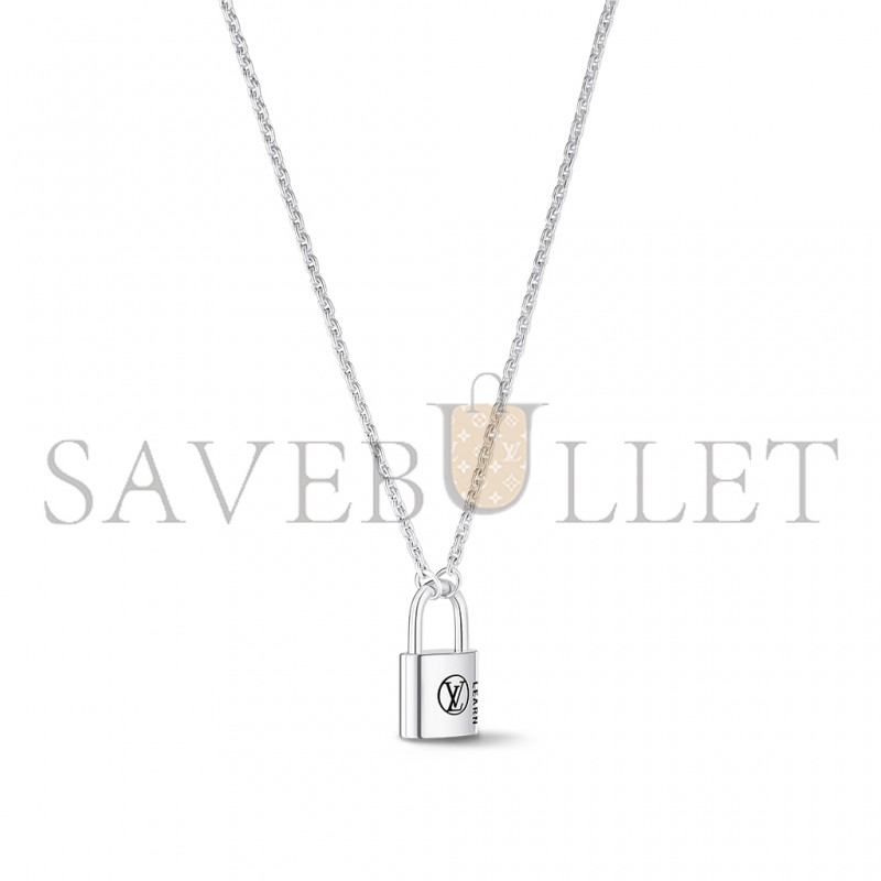 LOUIS VUITTON SILVER LOCKIT PENDANT, STERLING SILVER BLACK LAQUERED Q03273