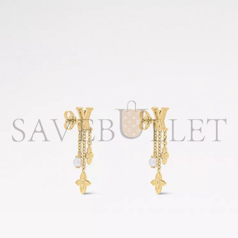 LOUIS VUITTON  LV LOUISA LOGO EARRINGS M01574