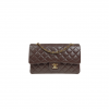 CHANEL CLASSIC DOUBLE FLAP SMALL SHOULDER BAG BROWN LAMBSKIN A1117 (23*14*7cm)