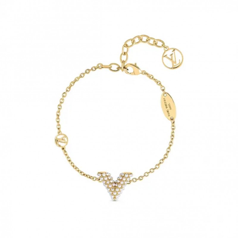 LOUIS VUITTON BRACELET ESSENTIAL V PERLE GOLD M68361