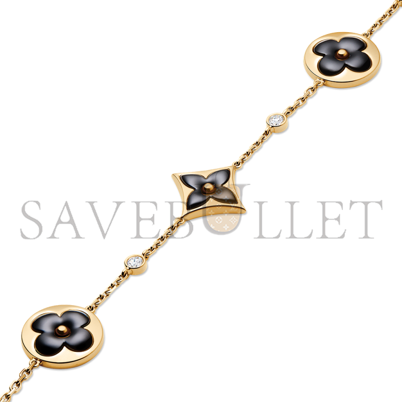 LOUIS VUITTON COLOR BLOSSOM BB MULTI-MOTIF YELLOW GOLD, ONYX AND DIAMOND BRACELET Q05024