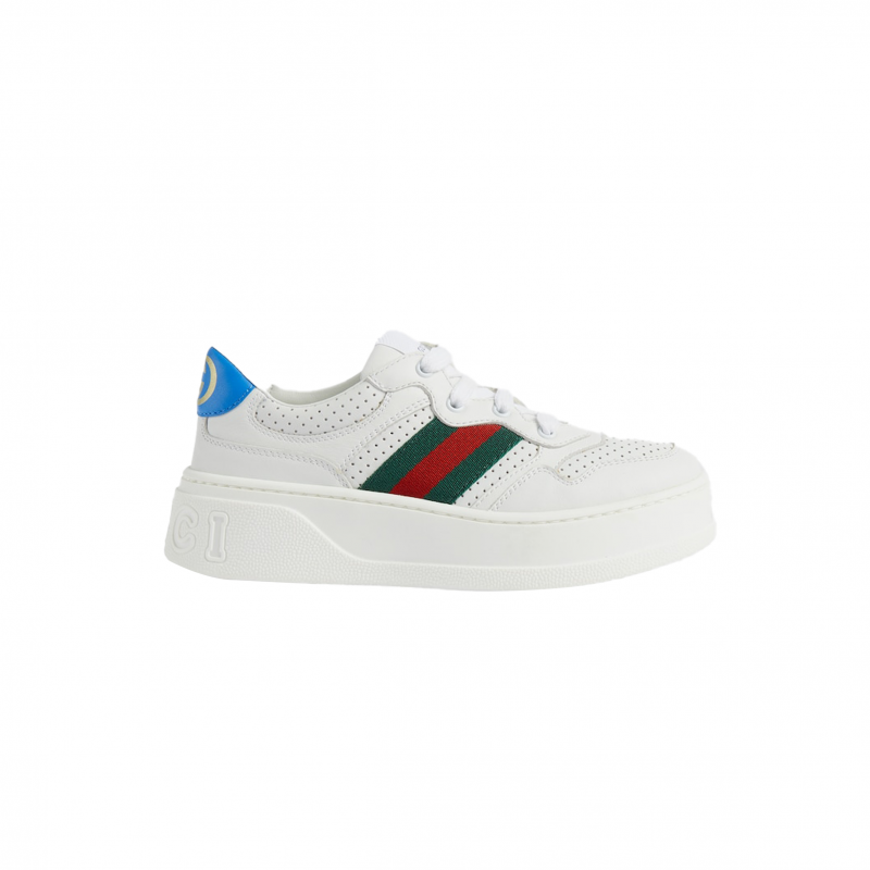 GUCCI CHILDREN'S LEATHER TRAINER WITH WEB 702916 